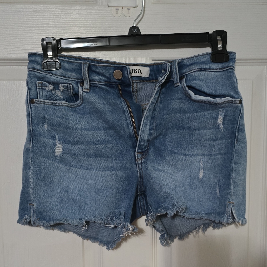 Jbd Blue Distressed Jean Shorts Raw Hem
